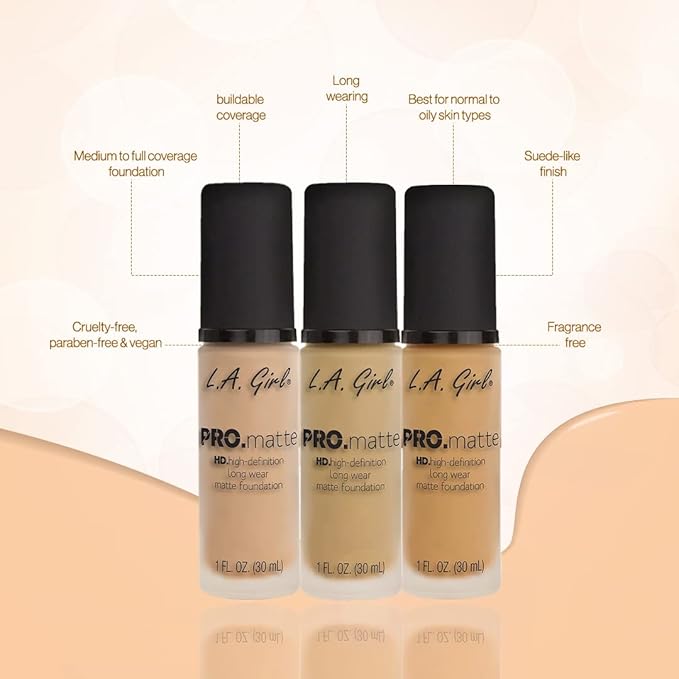 L.A. Girl PRO.Matte Foundation, Nutmeg GLM683
