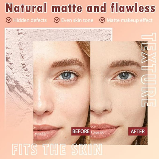 Oil Control Face Pressed Powder, Matte powder setting powder, long-lasting and waterproof loose powder, Flawless Lightweight Face Cosmetics, Cruelty-free, (03, 1 Pcs)