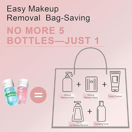 40PCS Mini Clensing Oil for Face, Jojoba & Rose Oil Makeup Remover Travel Size, Lightweight Softening Soothing Gentle for All Skin Types, Individually Packaged Units, 2ml x 20 Capsules