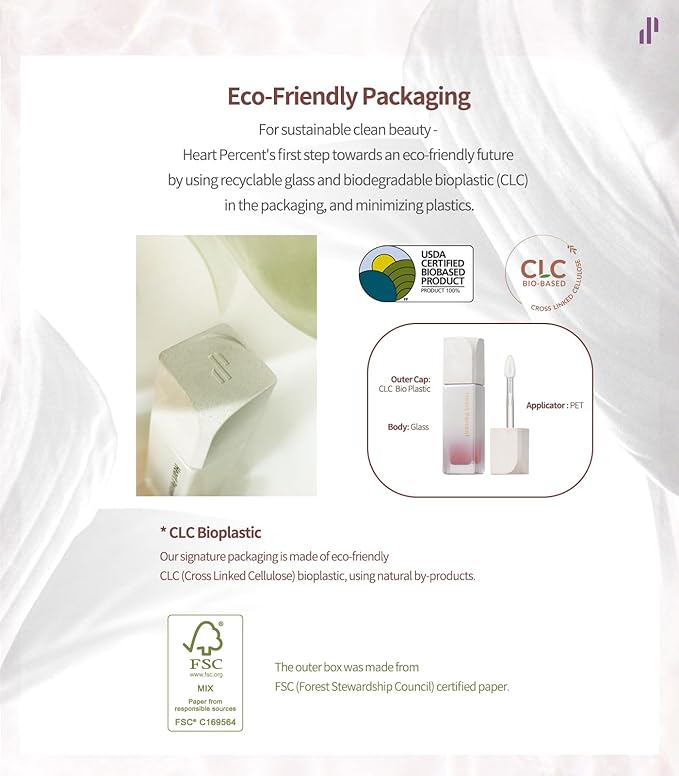 Heart Percent Dote On Mood Pure Glow Tint, Watery & Lightweight Moisturizing Lip Stain Long Lasting Liquid Lipstick 6.8g, #02. Pink Rose