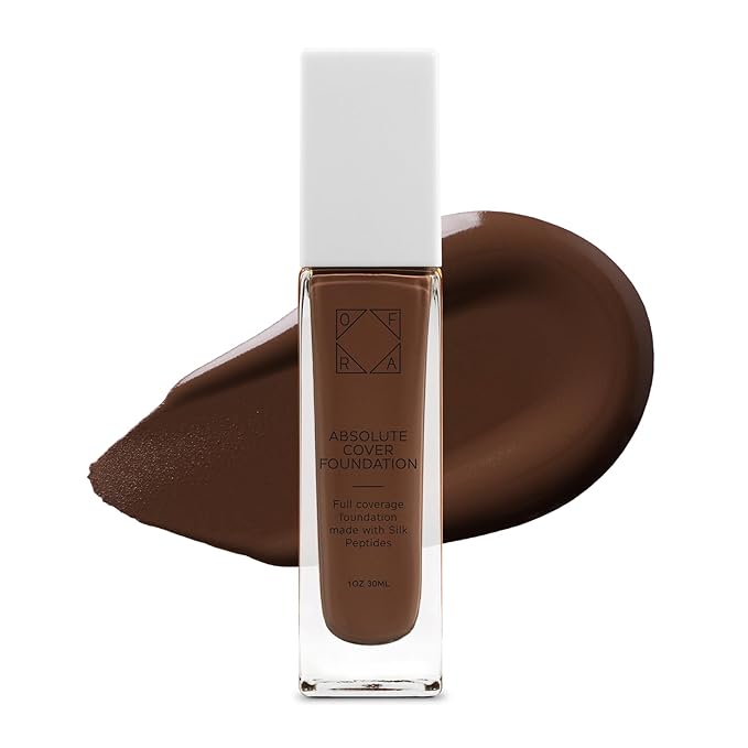 Absolute Cover Foundation #12 | Liquid Medium Coverage Foundation with Natural FInish | Oil-Free Face Makeup | Deepest Shade with Warm Undertone | 1oz/30ml