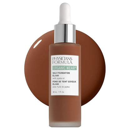 Physicians Formula Organic Wear All Natural Liquid Foundation Elixir Deep-To-Rich, Full Coverage | Dermatologist Tested, Clinicially Tested