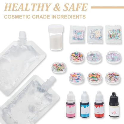 WEBEEDY DIY Lip Gloss Making Kit for Adults,55 Pcs Moisturizing Lip Glaze Handmade Set to Make Your Own Lips Gloss,Fun Makeup Kits for Beginners Women DIY Makeup Supplies Set Gift