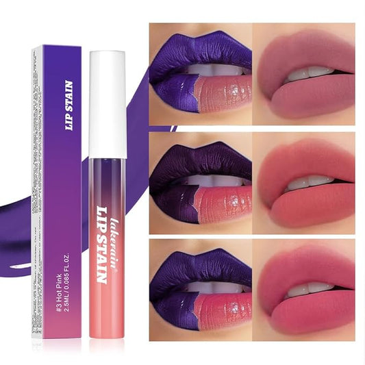 Pipe-off lip liner stain,line tattoo high-color Tint,Smudge-Proof,Waterproof,light brown/dark brown/burgundy long-lasting,Nude Matte Tint,Non-Fading, Full Coverage（#1 Light Pink）