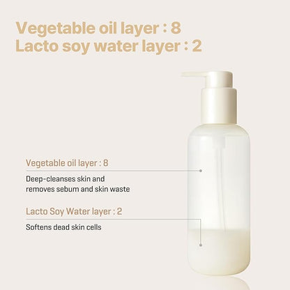 SOME BY MI Lacto Soy Sebum & Blackhead Cleansing Oil - 6.76Oz, 200ml - Daily Vegan Makeup-Removing Korean Oil Cleanser for All Skin Types - Deeply Cleanses Pore-Clogging Impurities - Korean Skin Care