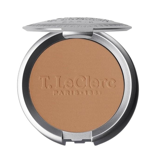 T.LeClerc Rice Compact Powder – Anti-Aging Pressed Powder with Brown Rice Ferment – Long-Lasting Natural Matte Finish – Moisturizing | Non-Comedogenic Face Powder (SAFRAN, 9G)