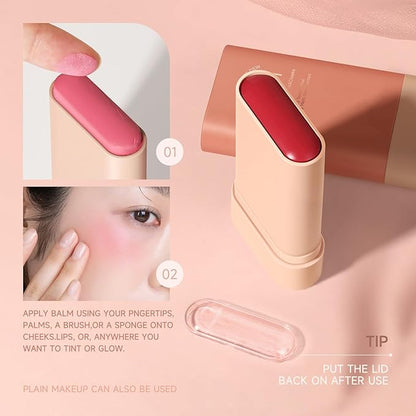 Cream Matte Blush Stick, 03# Red, Waterproof, Suitable for All Skin Tones