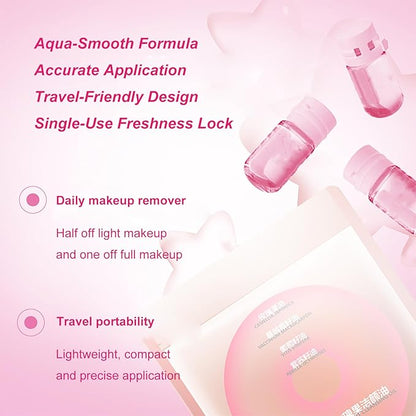 20Pcs Cleansing Oil Mini,Portable Natural Makeup Remover Oil,Nourishing and Gentle for All Skin Types,Rose,2 ml/0.07 fl.oz