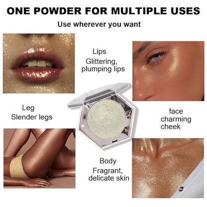 evpct Champagne Gold Cheek Diamond Highlighter Highlight Shimmer Makeup Contour Palette iluminadores de maquillaje,Highlighter+Makeup Glitter Shimmer Blush Bronzer and Makeup Highlighter Powder A03