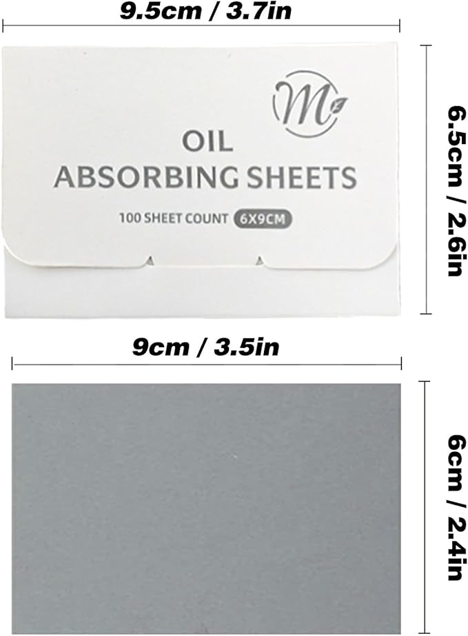 Bamboo Charcoal Oil Blotting Sheets 600 Counts – Makeup Friendly & Portable Facial Blotting Paper for Oily Skin | Natural Oil Absorbing, Travel-Size Pack (Gift-Ready)