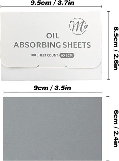 Bamboo Charcoal Oil Blotting Sheets 600 Counts – Makeup Friendly & Portable Facial Blotting Paper for Oily Skin | Natural Oil Absorbing, Travel-Size Pack (Gift-Ready)