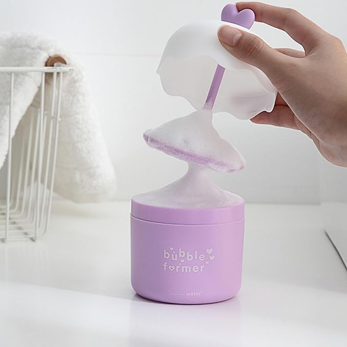 Face Cleanser Bubbler, Bubble Maker for Face Wash, Bubble Foamer Device, Gentle Deep Cleanser, Maker Face Foaming Maker for Cleaning (2, Purple)