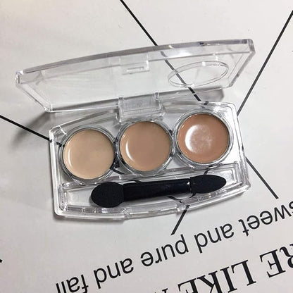 10 Pcs Clear Empty Eyeshadow Palette Plastic Eyeshadow Storage Box Case with 3 Grids Palettes Lipstick Box Pigment Palette Tray Plastic Cosmetics Container Box DIY Makeup Powder Sample Box