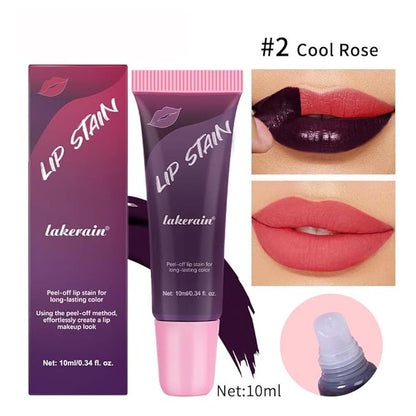 3 Colors Peel Off Lip Stain Detachable Lip Liner Set Long Lasting Lip Stain Peel Off Waterproof Non-sticky Matte Nude Lip Gloss Highly Pigmented Tattoo Lip Tint Stain Color (Multicolor, 3PCS)