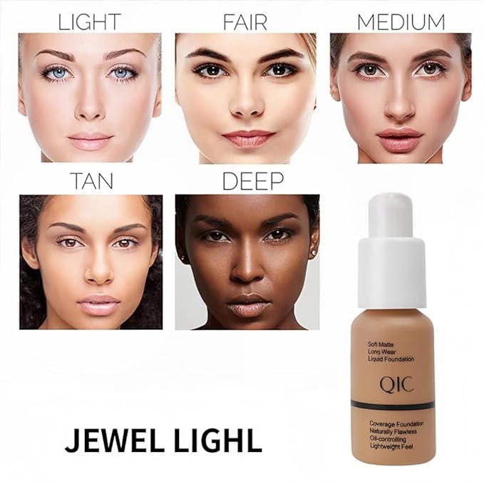 Foundation,Flawless Soft Matte Oil Control Liquid Foundation Durable Waterproof 24 HR Best Cover up Full Coverage Face Makeup (5# Sand, 1 Ounce (Pack of 1))