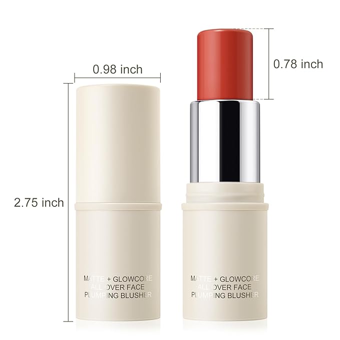 Boobeen Cream Blush Stick for Cheek and Lips, Soft and Blendable Natural Flush, Long-Lasting Dewy Blusher Makeup, Multi-Use Blush, Buildable Glow for Face