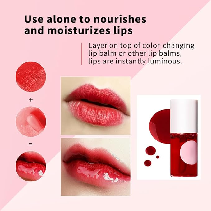 Lip Tint Stain, Lip Glosses, Moisturizing Lip Stain, Lip Tint, Skin Tint, Lip-Plumping, Non-sticky, Long Lasting Lip Makeup (Apple)