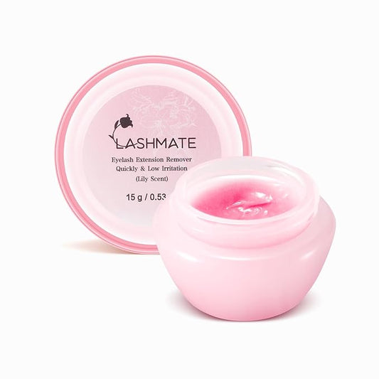 Lash Extension Remover Cream, Lily Scent Eyelash Makeup Remover,Low Irritation Eyelash Glue Remover for Professional Eyelash Extensions,Salon Use Lash Remover for Lash Extensions 15g