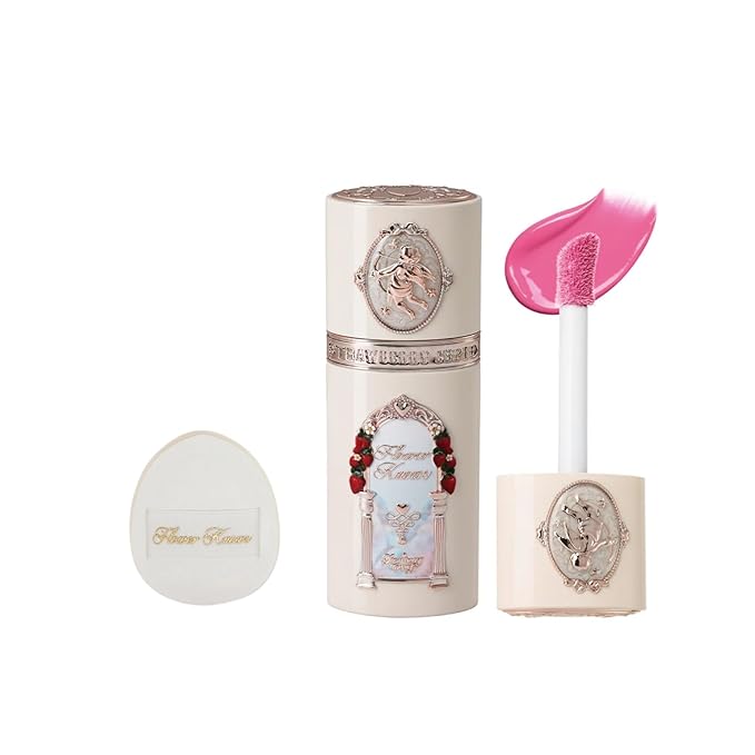 Flower Knows Strawberry Cupid All Day Glow Liquid Blush 06+Little Angel Cushion Powder Puff Set