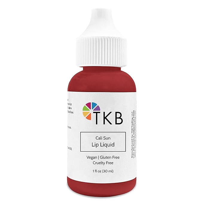 TKB Lip Liquid Color | Liquid Lip Color for TKB Gloss Base, DIY Lip Gloss, Pigmented Lip Gloss and Lipstick Colorant, Made in USA (1floz (30ml), Cali Sun)
