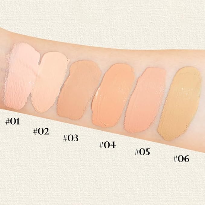 Liquid Full Coverage Matte Foundation, 6 Colors Blendable Light Medium Nude Beige Pink Orange Flawless Concealer for Face Makeup, Oil Control, Lightweight, Blurring Cover Uneven Skin Tone (03#, 30ml)