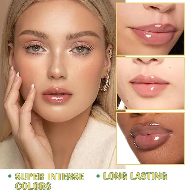 6 Pcs Ultra-Hydrating Lip Gloss Set with Vitamin Oils | High-Shine, Non-Sticky Lip Balm for Smooth, Nourished Lips (6pcs-clear fruit lip gloss kit, pack of 6)