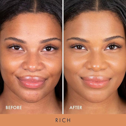 Wander Beauty Nude Illusion Liquid Foundation - Rich - Medium to Full Coverage Foundation - Natural Makeup with Vitamin E & Macadamia - Nude Skin Finish Blurs & Conceals - Travel-Friendly - 1.01 fl oz