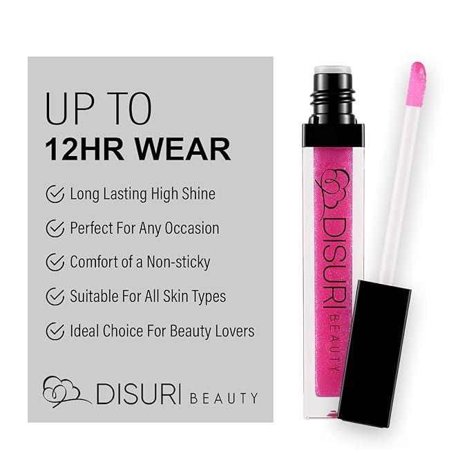 Shimmer Lip Gloss - Non-Sticky Girls Gloss - Long Lasting High Shine - 0.7 FL Oz Gloss for Girls & Women - Cruelty Free - (Suheris: S27)