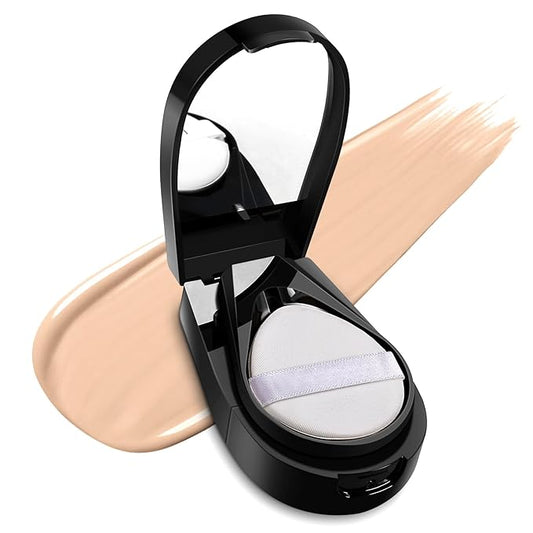 Full Coverage Liquid Foundation, Long-Lasting & Buildable Foundation Cushion BB Cream, Create Skin-Light Natural Makeup, Foundation for Mature Skin