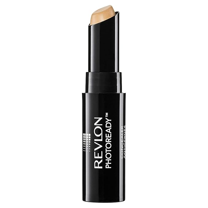 Revlon Concealer Stick, PhotoReady Face Makeup for All Skin Types, Longwear Medium- Full Coverage with Creamy Finish, Lightweight Formula, 004 Medium, 0.11 Oz