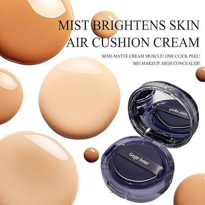 Air Cushion Cream, Face Makeup Foundation for Mature Skin Moisturizing Concealer Brighten Long-Lasting, Even Skin Tone for All Skin Types,With Replacement Core (01, ivory white)