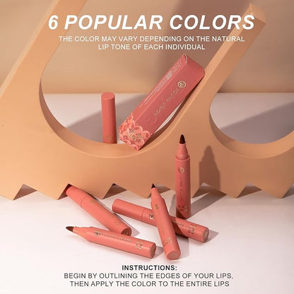 YOUNG VISION Lip Tint Marker, Lightweight Lip Stain, Liquid lipstick with Nude Matte Shades, Lip Liner and Stick 2-in-1, Long Wearing and Waterproof