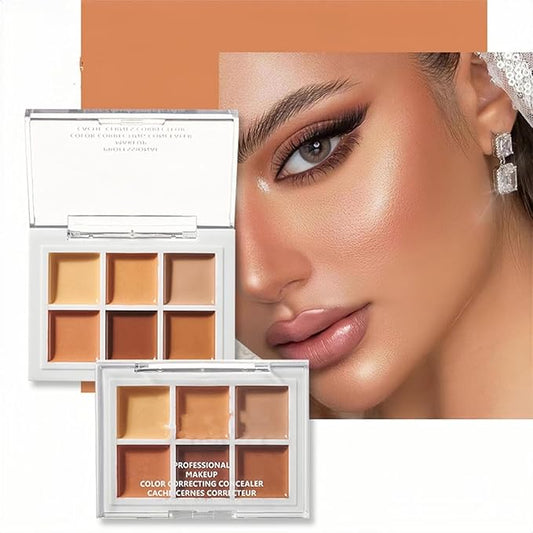 6 Colors Concealer Palette, Colour Correcting Makeup Palette, Long Lasting Smooth Lightweight Concealer And Contour Palette