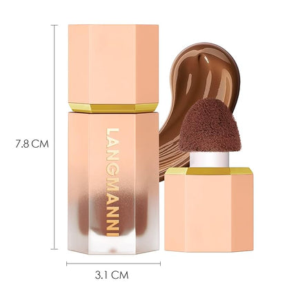 URQT Highly Pigmented Liquid Contour - Built-in Sponge Tip Sculpted Complexion Wand Contour Long Lasting Natural Weightless Buildable Highlighters Contour Contouring Bronzer (#101 GOLDEN SUN)