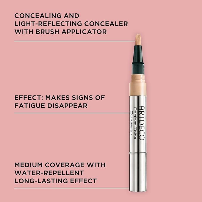 ARTDECO Perfect Teint Concealer - Olive N°07 - Light-Reflecting Concealer with Brush Applicator - No Signs of Tiredness - Medium Coverage - Water-Resistant - Long Lasting - Makeup - 0.07 Fl Oz