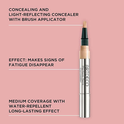 ARTDECO Perfect Teint Concealer - Olive N°07 - Light-Reflecting Concealer with Brush Applicator - No Signs of Tiredness - Medium Coverage - Water-Resistant - Long Lasting - Makeup - 0.07 Fl Oz