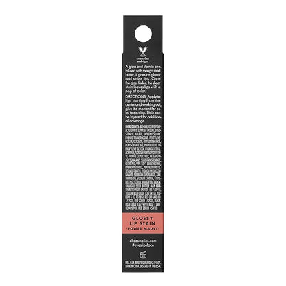 e.l.f. Glossy Lip Stain, Long-Lasting, Lightweight Lip Stain For A Sheer Pop Of Color & Subtle Gloss Finish, Vegan & Cruelty-Free, Power Mauves