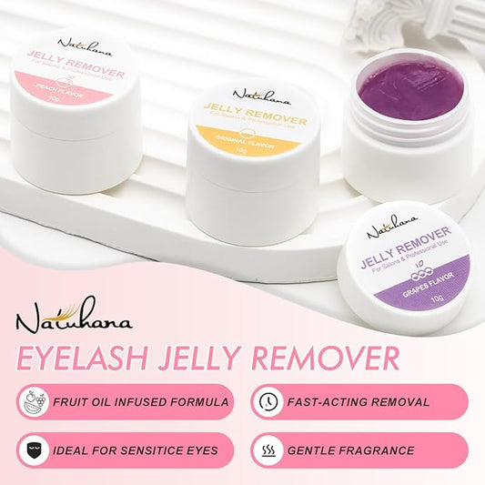Lash Remover for Eyelash Extensions Low Irritation for Sensitive Skin Fast Dissolution, Peach Flavor Jelly for Salon,10g