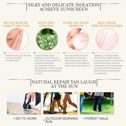 Sunscreen SPF 50 PA+++ SPF 50+ Foundation Face Cream Body Skin Protection Anti-Aging Oil Control Moisturizing Care Removes Peeling 40g / 1.41oz