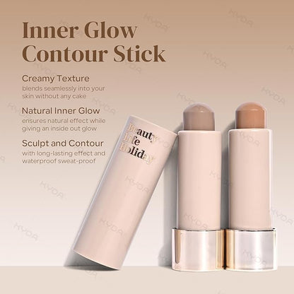 KYDA Cool Toned Contour Stick, Natural Matte Cream Contour, Lightweight Non-Clumping Face Shaping Makeup, Blendable Smooth Matte Bronzer Stick, Buildable Coverage, Portable Travel Size, 01 COLD