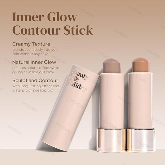 KYDA Cool Toned Contour Stick, Natural Matte Cream Contour, Lightweight Non-Clumping Face Shaping Makeup, Blendable Smooth Matte Bronzer Stick, Buildable Coverage, Portable Travel Size, 01 COLD
