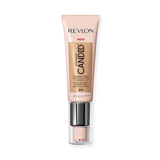 Revlon PhotoReady Candid Natural Finish Foundation, with Anti-Pollution, Antioxidant, Anti-Blue Light Ingredients, 310 Butterscotch, 0.75 fl. oz.