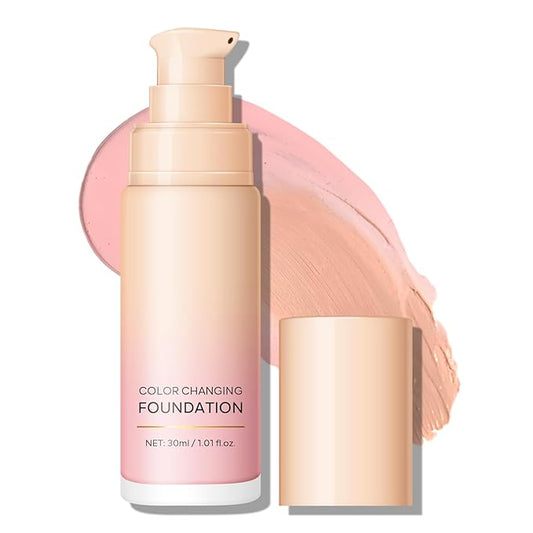 KYDA Pink Color Changing Foundation, Color Correcting Cream with Centella, Skin Glow Tinted Moisturizer for Dull Imperfect Skin, Lightweight Non-greasy, Hydrating, Sheer Cover, Multiuse Face Concealer