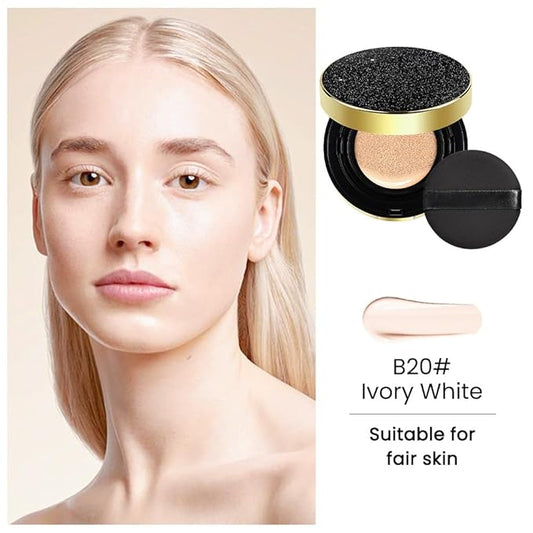 Air Cushion BB Cream Foundation, CC cream foundation, Moisturizing Concealer Long-Lasting, Cushion Foundation Full Coverage Self Adjusting for Mature Skin & All Skin Types(ivory white, 1)