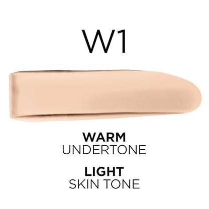 L'Oreal Paris True Match Super-Blendable Foundation, Medium Coverage Liquid Foundation Makeup, W1, Light, 1 Fl Oz