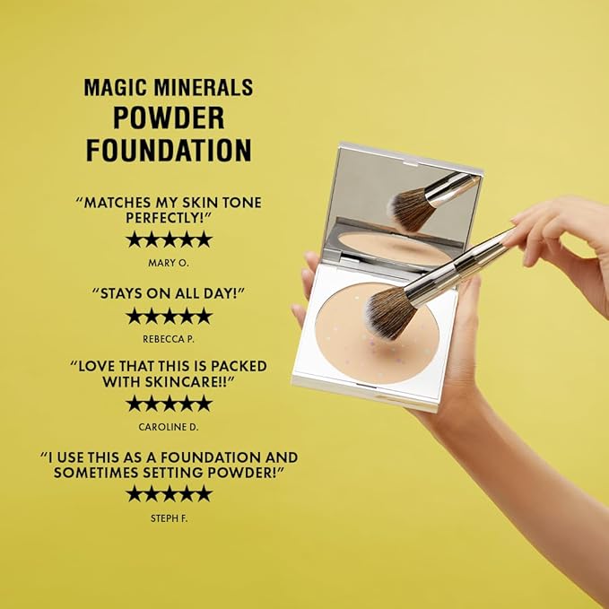Magic Minerals by Jerome Alexander Jumbo Size Mineral Powder Foundation with Color Correctors, Antioxidant Skincare Formula (Medium)
