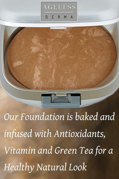 Mineral Baked Foundation- A Vegan - Paraben - Gluten and Cruelty Free Powder Foundation (Warm Beige)