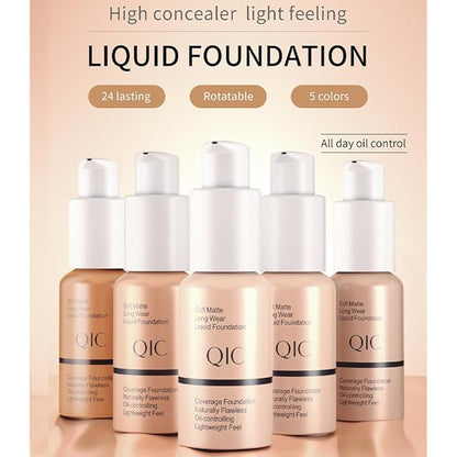 Foundation,Matte Foundation Concealer Full Coverage,Oil-Control &Waterproof Foundation Makeup For Women. (#101, 30ml)