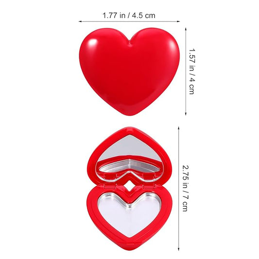 ABOOFAN 4Pcs Empty Heart Shape Eyeshadow Lipstick Palette Makeup Palette with Mirror Empty Makeup Containers for Young Teens, Girls or Women Valentines Present