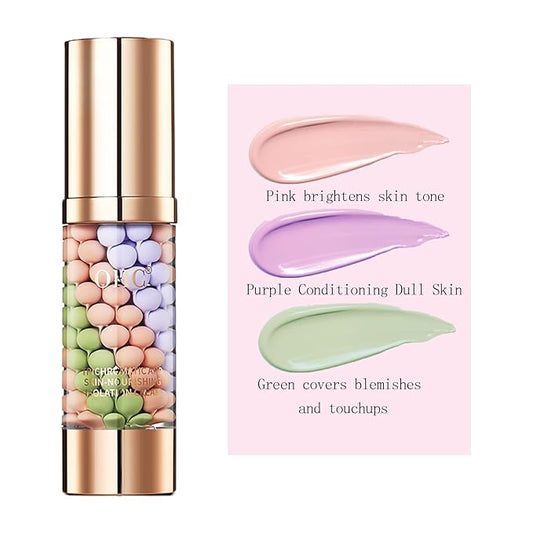 LAMUSELAND Face Primer Before Makeup, 2Pcs Color Correcting & Brightening Skin Tones Primer, 3 in 1 One Step Moisturizing Oil Control Tinted Isolation Cream (2)